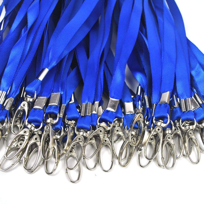 Ollain Blue Lanyards for Name Tag Id Badges Nylon Cruise Lanyard Swivel Hooks 100 Pack - Image 4